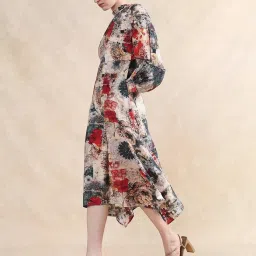 RAREISM Multi Cotton Blend Printed Long Sleeves Dress image 4