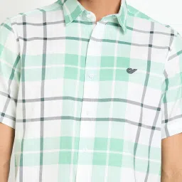 Club York Green Regular Fit Check Shirt image 4