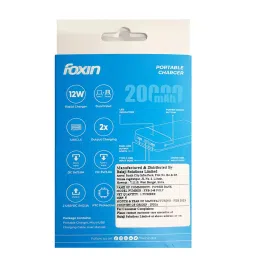 Foxin FPB 248 Poly 20000 mAh Midnight Black Fast Charging Power Bank image 5