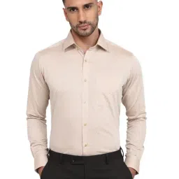 Raymond Medium Brown Cotton Chevron Slim Fit Shirt-picture-27