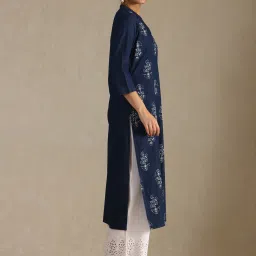Soch Indigo Blue Regular Fit Floral Print Kurtas image 4