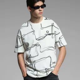 Jack & Jones White Cotton Loose Fit Printed T-Shirt image 4