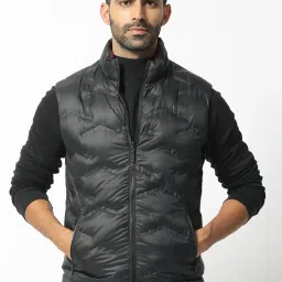 Rare Rabbit Black Regular Fit Solid Jacket image 4