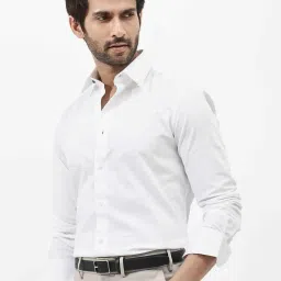 Rare Rabbit White Regular Fit Solid Shirt image 4