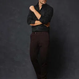 Rare Rabbit Black Tailored Fit Solid Shirt image 4