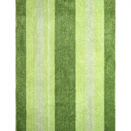 Saral Home Green Microfiber Striped Antiskid Carpet (120 x 180 cm) image 3
