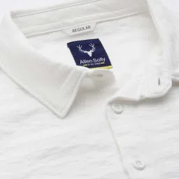 Allen Solly Kids White Textured Regular Fit Shirt image 4