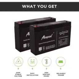 Amptek 6 V 7 Ah Black Sealed Rechargeable SMF Industrial Battery, AT6-7 image 4