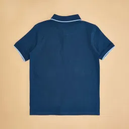 Pantaloons Junior Kids Sailor Blue Cotton Regular Fit Polo T-Shirt image 4