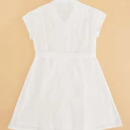 Pantaloons Junior Kids White Cotton Regular Fit Dress image 4