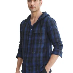 Rare Rabbit Navy Oversized Checks Shirt image 4