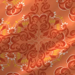 Layers Siena Printed Orange 225 TC Cotton Double Bed Sheet with 2 Pillow Covers image 4