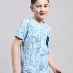 Monte Carlo Kids Sky Blue Printed T-Shirt image 4