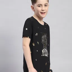 Monte Carlo Kids Black Printed T-Shirt image 4