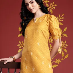 Anouk Checked Puff Sleeve Kurta-image-22