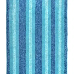 Saral Home Blue Microfiber Striped Antiskid Carpet (120 x 180 cm) image 2