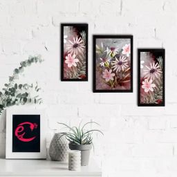 eCraftIndia Set of 3 Botanical and Floral Satin Matt Textured UV Art Painting-picture-34