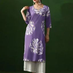 Jaipur Kurti Purple Cotton Printed Kurta-picture-3