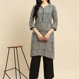 Rangita Turquoise & Off-White Floral Print Straight Kurta - Pack OF 2 image 4