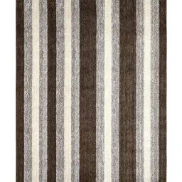 Saral Home Brown Microfiber Striped Antiskid Carpet (180 x 270 cm) image 2