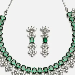 Zeneme Rhodium Plated AD Studded Jewellery Set image 5