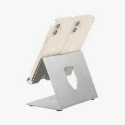 Jabox by SooPii Desktop Dual Mobile Stand & Tablet Stand, e-Book Readers (Up to 15.6inch) - Silver image 2