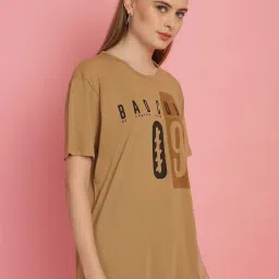 Vimal Jonney Mud Beige Cotton Printed Sports T-Shirt image 4