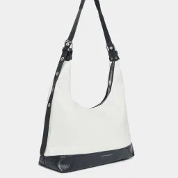 Styli White Solid Hobo Handbag image 4