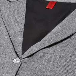 Cottinfab Grey Cotton Textured Single Breasted Blazer image 4