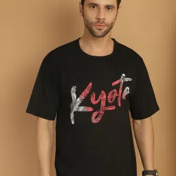 Vimal Jonney Black & Beige Regular Fit Printed T-Shirt image 4