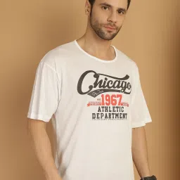 Vimal Jonney White & Beige Regular Fit Printed T-Shirt image 4