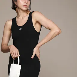 Calvin Klein Jeans Black Self Design Bodycon Dress-picture-18