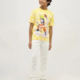 Jack & Jones Junior Boys Daffodil Cotton Printed T-Shirt image 4