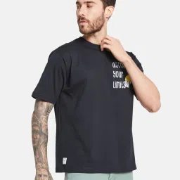 Octave Navy Regular Fit Printed T-Shirt image 4