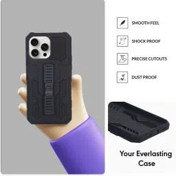 Sprig Armor with Stand Back Cover for APPLE iPhone 15 Pro (Black) image 4