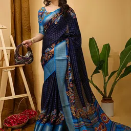 SHOPLANCE Ethnic Motifs Zari Saree image 4