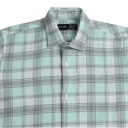 Cavio Kids Blue & Grey Cotton Chequered Full Sleeves Shirt image 4