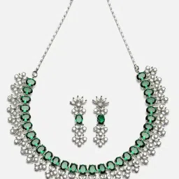 Zeneme Rhodium Plated AD Studded Jewellery Set image 4