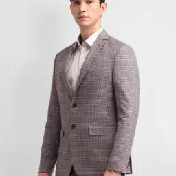 Arrow Purple Regular Fit Checks Blazer image 3