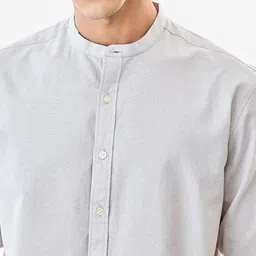 Snitch Men Solid Band Collar Casual Shirt image 3