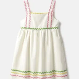 United Colors of Benetton Girls White Cotton Dress-image-46