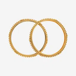 Kushal's Fashion Jewellery Set Of 2 Gold Plated Stones Studded Antique Bangles image 3