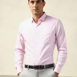 Peter England Pink Cotton Slim Fit Shirt-picture-29