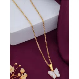 SZN Set Of 2 Gold-Plated Enamelled Heart Shaped Pendants With Chains image 2