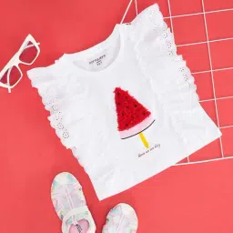 Pantaloons Junior Kids White Cotton Regular Fit Top-picture-19