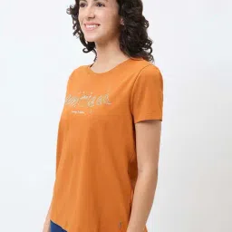 Spykar Amber Orange Regular Fit Printed T-Shirt image 4