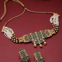 Panash Gold Plated Stones Studded Jewellery Set-image-16