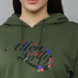 Allen Solly Green Graphic Print Hoodie image 5