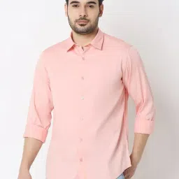 Spykar Pink Slim Fit Shirt-image-87