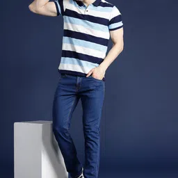 Mast & Harbour Men Striped Polo Collar T-shirt-picture-33